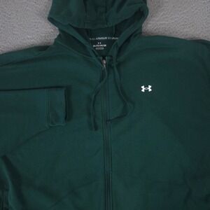 Under Armour Hoodie Mens 3XL Green French Terry Full Zip Hooded Sweatshirt